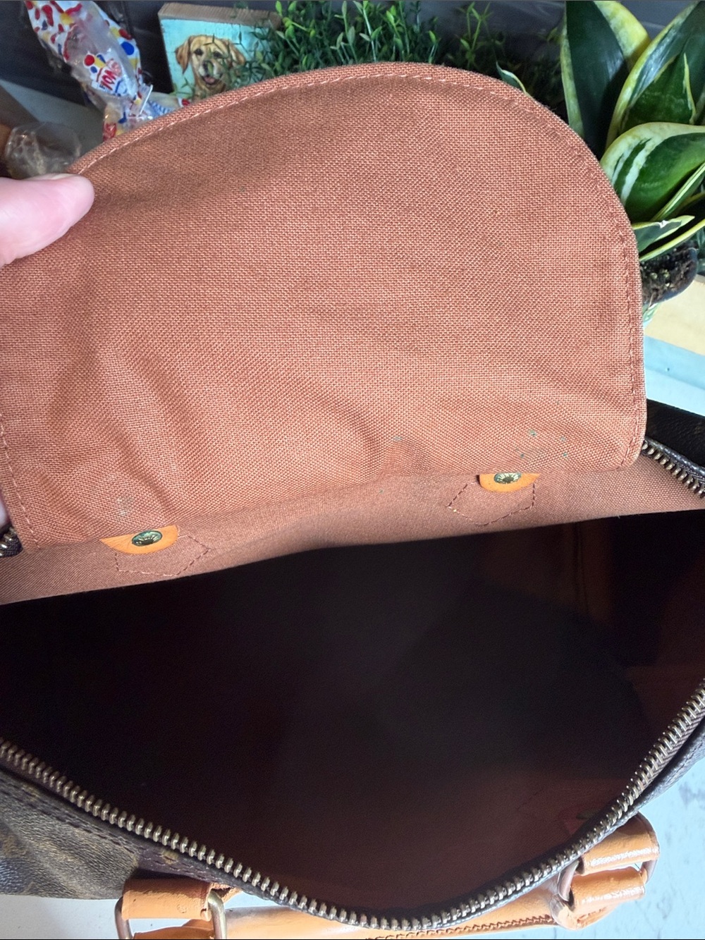 Louis Vuitton Brown Monogram Canvas Satchel with Tan Leather Handles - Picture 14 of 14